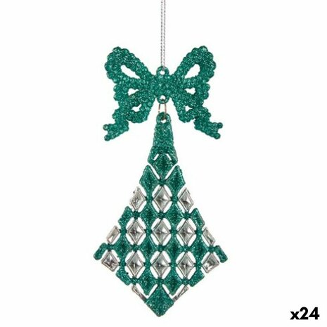 Kerstversiering Lasso Ruiten Groen Plastic Purpurine 7,5 x 1 x 15,5 cm (24 Stuks) 1
