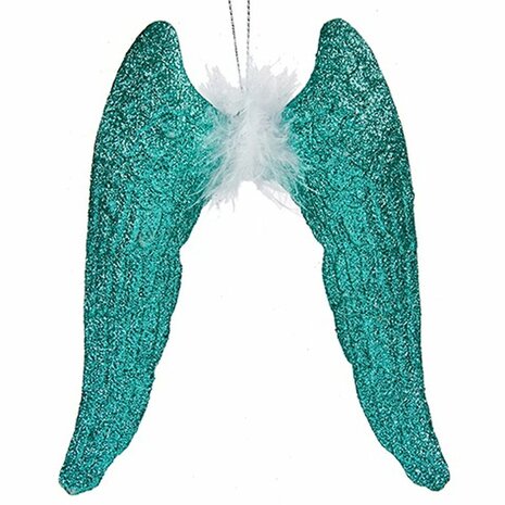 Kerstversiering Engelenvleugels Groen Plastic Purpurine 12,5 x 15 x 2,5 cm (24 Stuks) 2