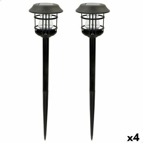 Set tuinverlichting op zonne-energie Aktive 2 Onderdelen Roestvrij staal Plastic 13 x 55 x 13 cm (4 Stuks) 1