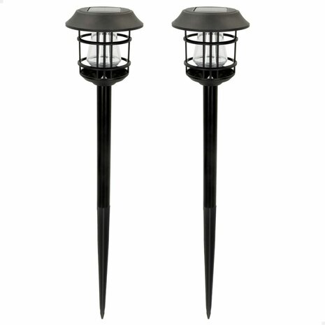 Set tuinverlichting op zonne-energie Aktive 2 Onderdelen Roestvrij staal Plastic 13 x 55 x 13 cm (4 Stuks) 2