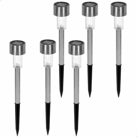 Set tuinverlichting op zonne-energie Aktive 6 Onderdelen Plastic 5,5 x 36 x 5,5 cm (6 Stuks) 2