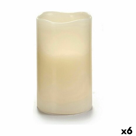 LED kaars Crème 7,5 x 12,5 x 7,5 cm (6 Stuks) 1