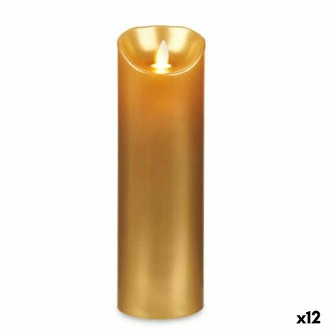 LED kaars Gouden 8 x 8 x 25 cm (12 Stuks) 1