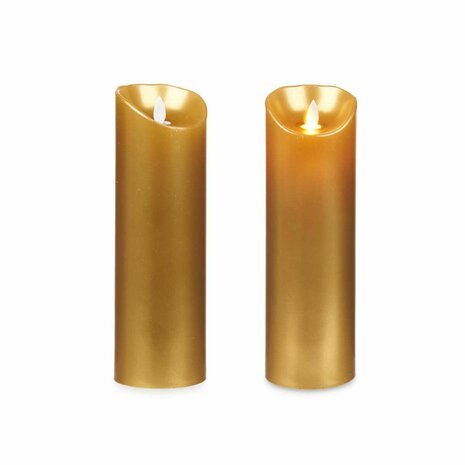 LED kaars Gouden 8 x 8 x 25 cm (12 Stuks) 3