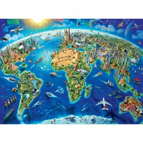 Puzzel Ravensburger Map of the monuments of the world 2