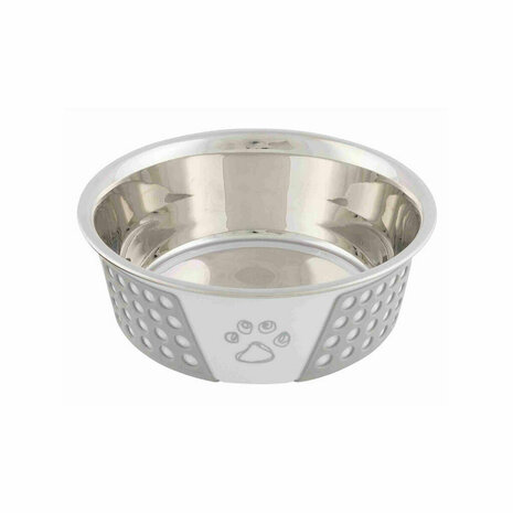 Voerbak voor honden Trixie Wit Grijs Siliconen Roestvrij staal 750 ml 1