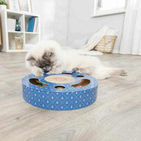 Krabpaal voor Katten Trixie Blauw Karton Plastic Ø 33 cm 2