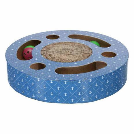Krabpaal voor Katten Trixie Blauw Karton Plastic Ø 33 cm 3