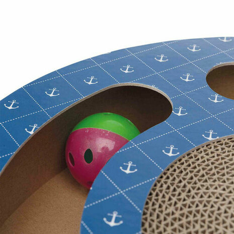 Krabpaal voor Katten Trixie Blauw Karton Plastic Ø 33 cm 6