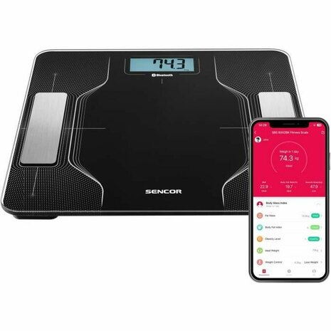 Digitale Personenweegschaal Sencor SBS 8002BK Zwart noir 180 kg 3