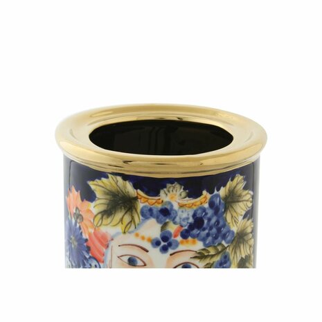 Vaas DKD Home Decor Gezicht Porselein Blauw 11 x 11 x 25 cm Multicolour 2