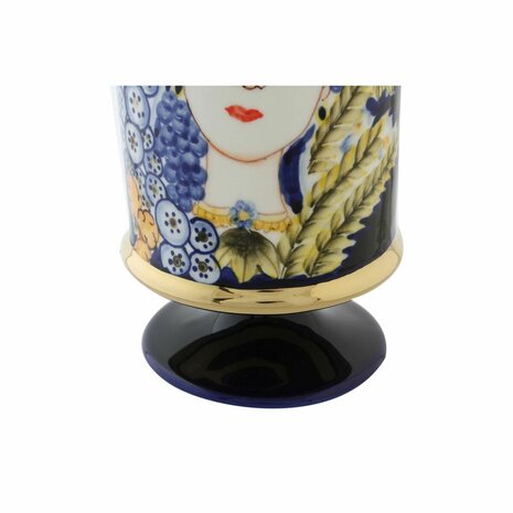 Vaas DKD Home Decor Gezicht Porselein Blauw 11 x 11 x 25 cm Multicolour 3