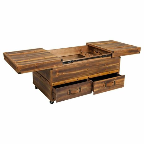 Flessenrek Alexandra House Living Natuurlijk Sparrenhout 60 x 55 x 100 cm 1