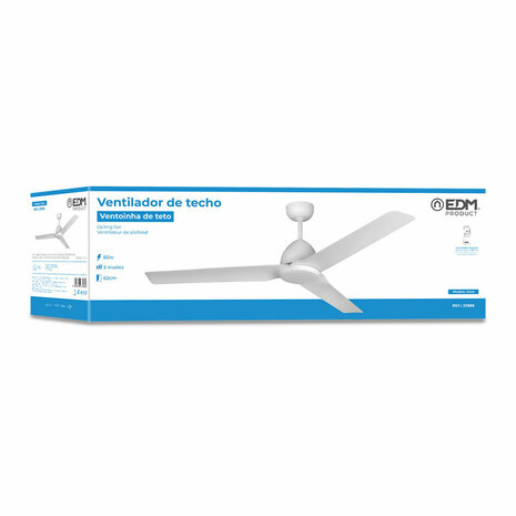 Plafondventilator EDM 33986 Java Wit 60 W Ø 130 cm 3