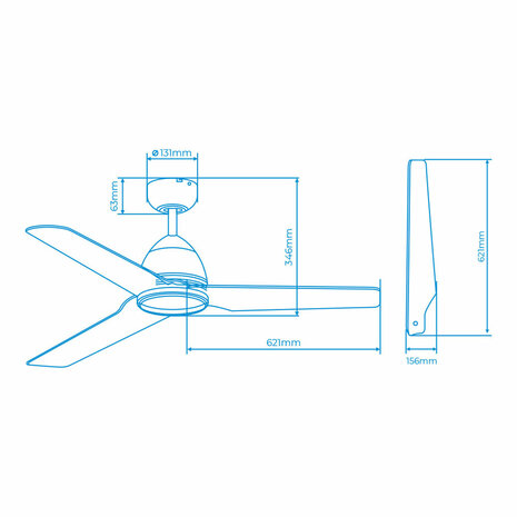 Plafondventilator EDM 33986 Java Wit 60 W Ø 130 cm 4
