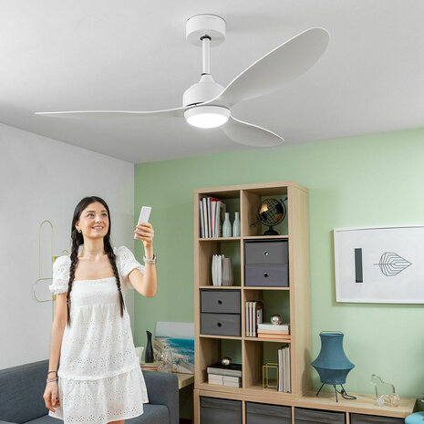 Plafondventilator met ledverlichting en 3 ABS-bladen Flaled InnovaGoods Wit 36 W 52" Ø132 cm 5