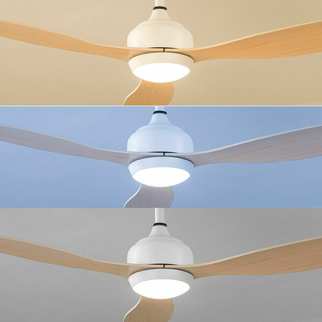 Plafondventilator met ledverlichting en 3 ABS-bladen Wuled InnovaGoods Hout 36 W 52" Ø132 cm 4