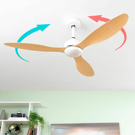 Plafondventilator met ledverlichting en 3 ABS-bladen Wuled InnovaGoods Hout 36 W 52" Ø132 cm 6