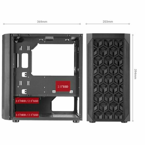 ATX Semi-toren BehuizingMars Gaming MCMESHW Wit 4