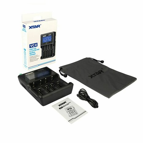 Batterijlader Xtar VC4 Batterijen x 4 8
