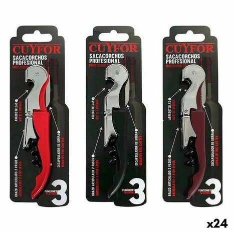 Kurkentrekker met loodsnijder en Flesopener Cuyfor 8423607130017 12,5 x 2,5 cm (24 Stuks) (12,5 x 2,5 cm) 1