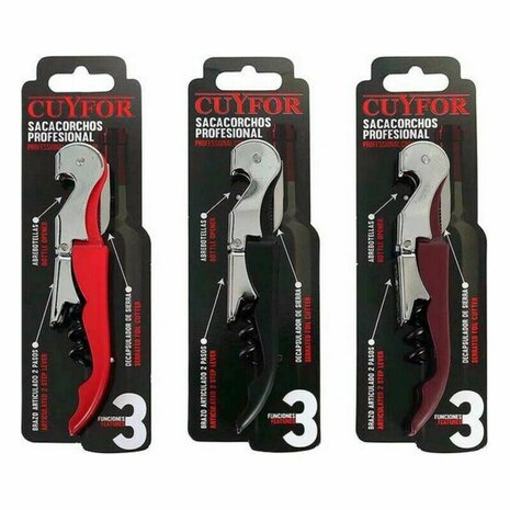 Kurkentrekker met loodsnijder en Flesopener Cuyfor 8423607130017 12,5 x 2,5 cm (24 Stuks) (12,5 x 2,5 cm) 2