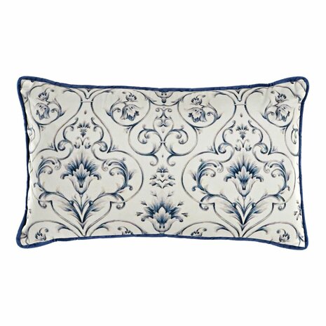 Kussen DKD Home Decor Blauw 50 x 10 x 30 cm Blommor 1