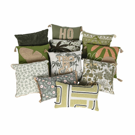 Kussen Home ESPRIT Beige Natuurlijk Tropisch Boho 45 x 5 x 45 cm 4