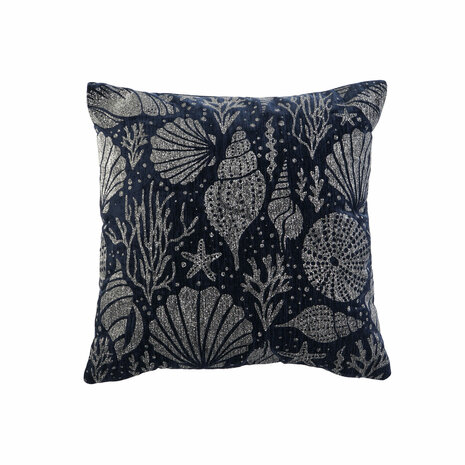 Kussen Home ESPRIT Zilverkleurig Marineblauw Mediterrane 45 x 15 x 45 cm 1