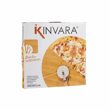 Snijplank Pizza Bruin Bamboe (Ø 35 cm) 3
