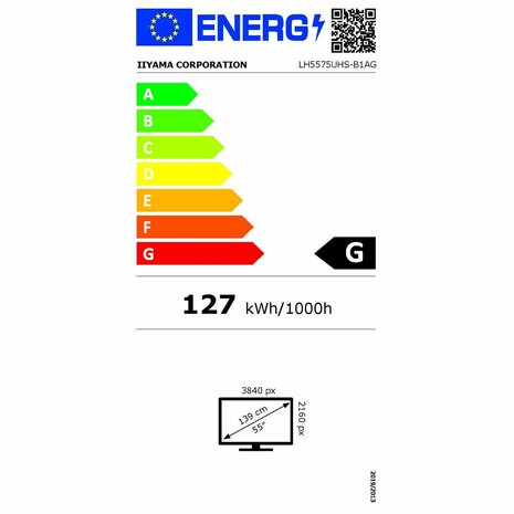 Videowall Monitor Iiyama LH5575UHS-B1AG 4K Ultra HD 55" 3