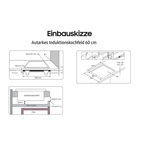 Inductiekookplaat Samsung NZ64M3NM1BB 60 cm 7200 W 5
