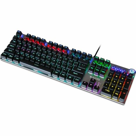 Toetsenbord Ibox AURORA K-3 Zwart/Zilverkleurig Zilverkleurig QWERTY 3