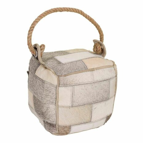 Deurstopper Alexandra House Living Leer 20 x 20 x 20 cm Wit 1