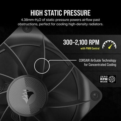 CPU-ventilator Corsair CO-9051010-WW Ø 12 cm (3 Stuks) 4