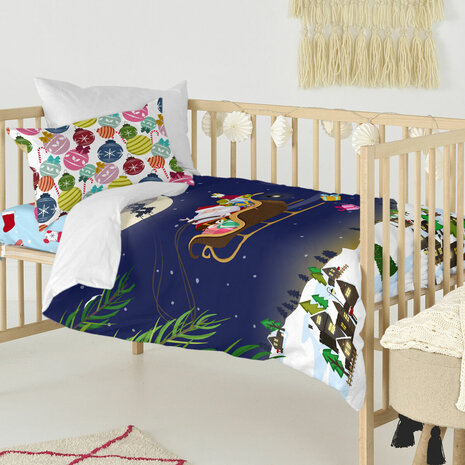 Dekbedovertrek set HappyFriday XMAS Multicolour Wieg voor baby&apos;s 2 Onderdelen 3