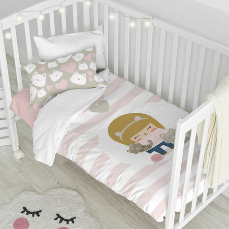 Dekbedovertrek set HappyFriday Happynois Kitty Multicolour Wieg voor baby&apos;s 2 Onderdelen 3