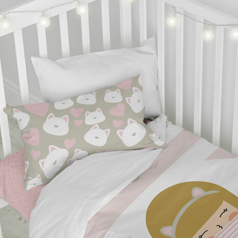 Dekbedovertrek set HappyFriday Happynois Kitty Multicolour Wieg voor baby&apos;s 2 Onderdelen 5