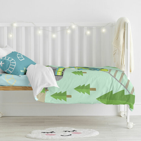 Dekbedovertrek set HappyFriday Happynois Train Multicolour Wieg voor baby&apos;s 2 Onderdelen 5