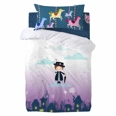 Dekbedovertrek set HappyFriday Mr Fox Nanny Multicolour Wieg voor baby&apos;s 2 Onderdelen 1
