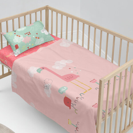 Beddengoedset HappyFriday Moshi Moshi Hola Multicolour Wieg voor baby&apos;s 2 Onderdelen 2