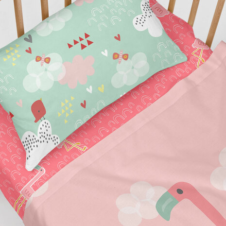Beddengoedset HappyFriday Moshi Moshi Hola Multicolour Wieg voor baby&apos;s 2 Onderdelen 4