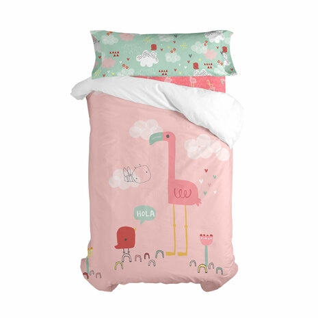 Dekbedovertrek set HappyFriday Moshi Moshi Hola Multicolour Bed van 80/90 2 Onderdelen 1