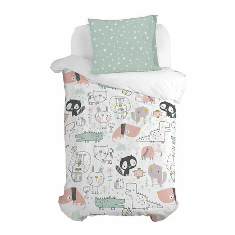 Kussensloop HappyFriday Moshi Moshi Best Buddies Multicolour 60 x 70 cm 3