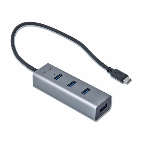 USB-HUB i-Tec C31HUBMETAL403 USB x 4 Grijs Zwart 2