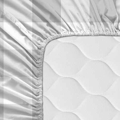 Verstelbaar onderlaken HappyFriday Basic Kids Grijs 70 x 140 x 14 cm Vichy 4