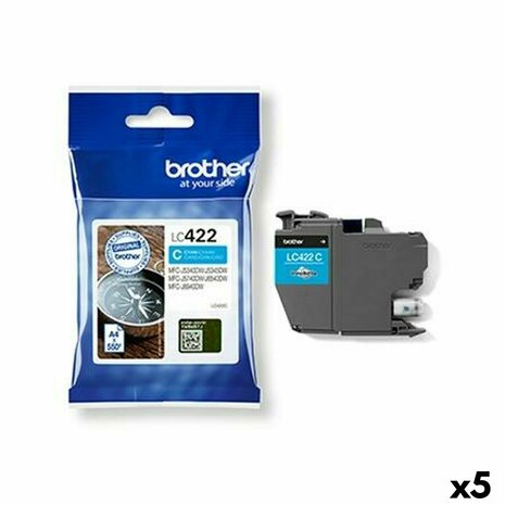 Originele inktcartridge Brother MFCJ5340DW, MFCJ5740DW, MFCJ6540DW, MFCJ6940DW Cyaan (5 Stuks) 1