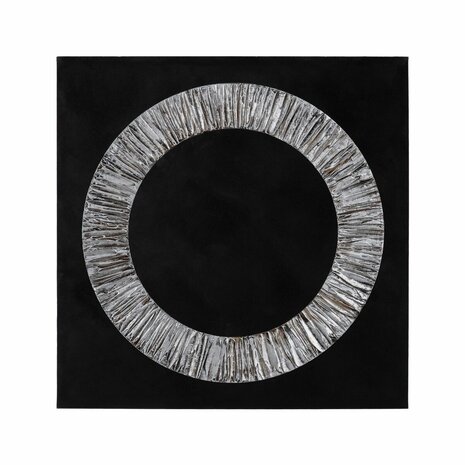 Schilderij Zwart Grijs Abstract 100 x 3 x 100 cm 2