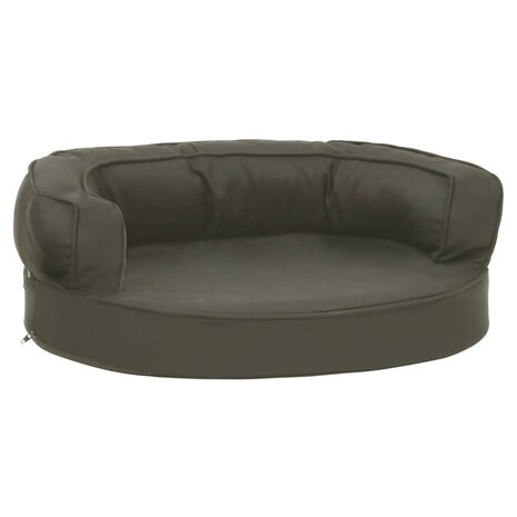 Hondenbed ergonomisch linnen-look 60x42 cm donkergrijs 2