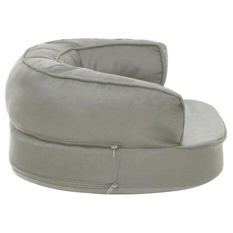 Hondenbed ergonomisch linnen-look 60x42 cm grijs 4